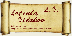 Latinka Vidakov vizit kartica